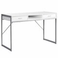 Daphnes Dinnette 48 in. White & Silver Metal Computer Desk DA2456393